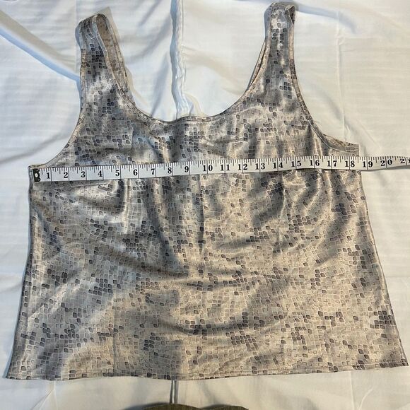Victorias Secret Gray Snake Print Satin Pajama Set Tank Top & Pants Loungewear L - Picture 9 of 15